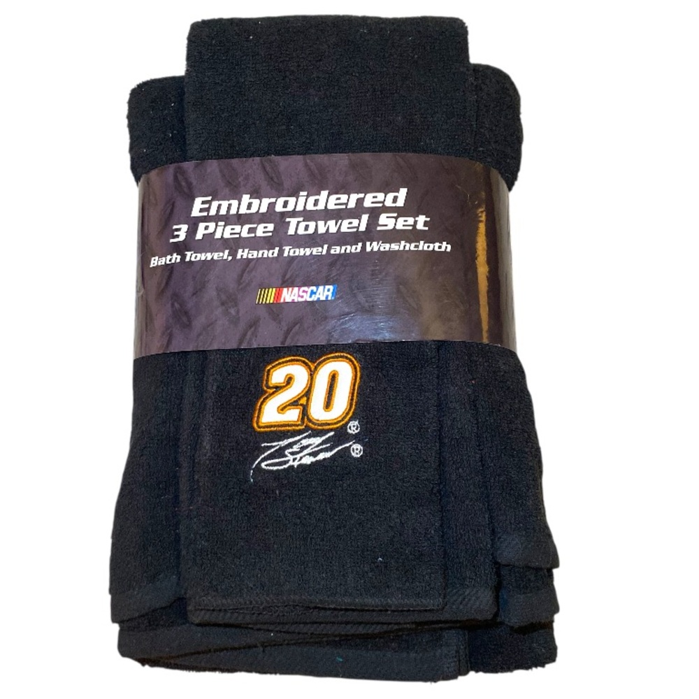 Vintage New 3 Piece Towel Set #20 Tony Stewart NASCAR Bath Hand Towel Washcloth